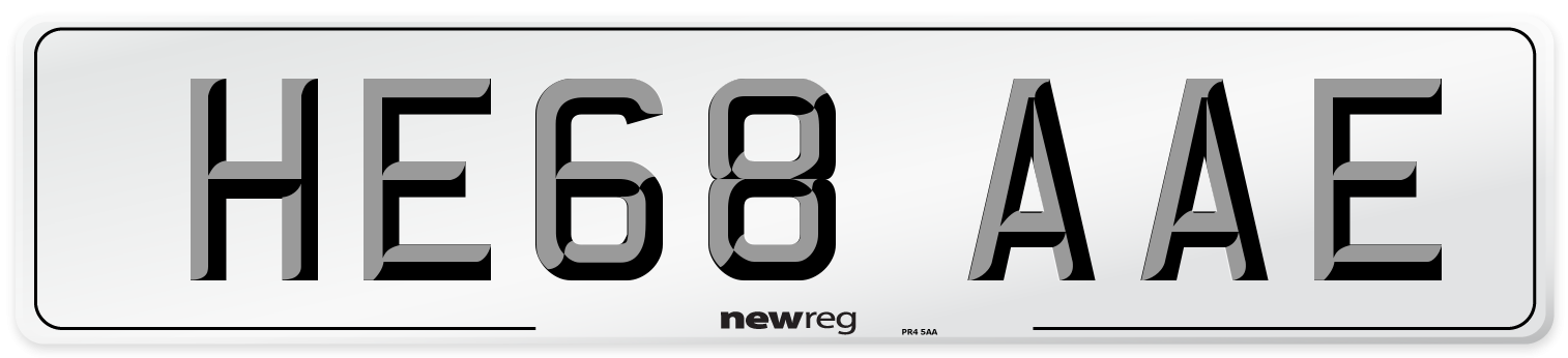 HE68 AAE Number Plate from New Reg